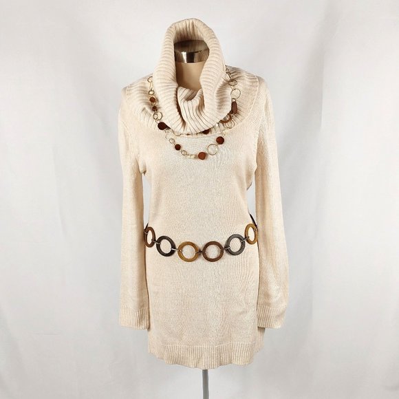 H & M Basic Dresses & Skirts - H & M Basic Cream Mini Sweater Dress